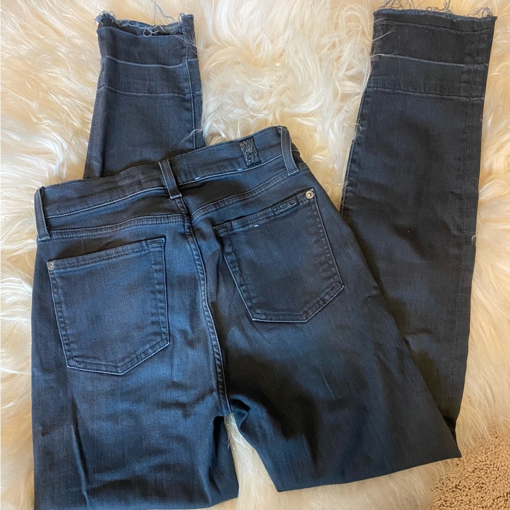 7 for all mankind. Women's /Dark Gray/Black Ankle Jeans size 24 - Picture 8 of 12